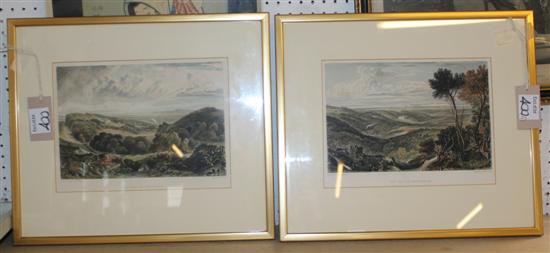 Two engravings after Turner, Heathfield and Ashburnham